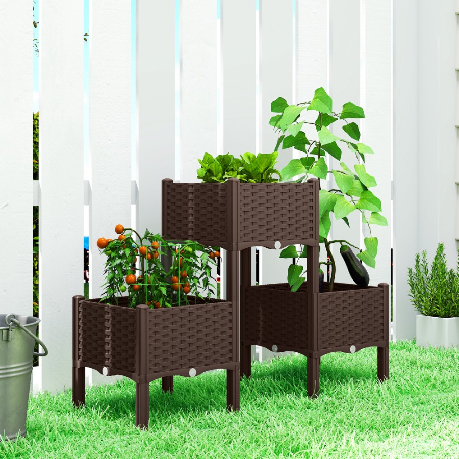 Plastic Raised Garden Bed with - Self Watering Planter 评论和价格