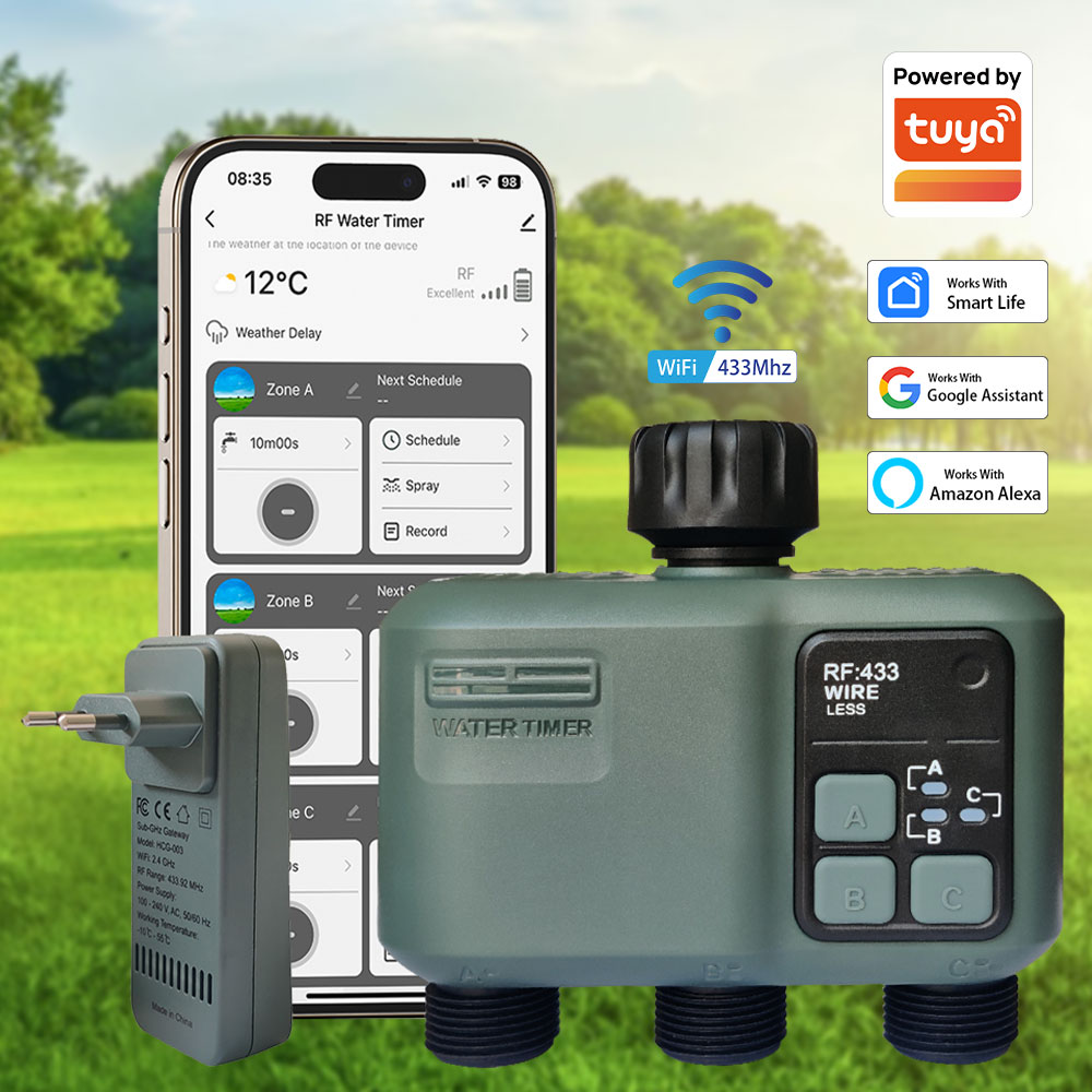 Tuya Wifi+RF433 3-outlet Water - Smart Garden Kit 评论和价格